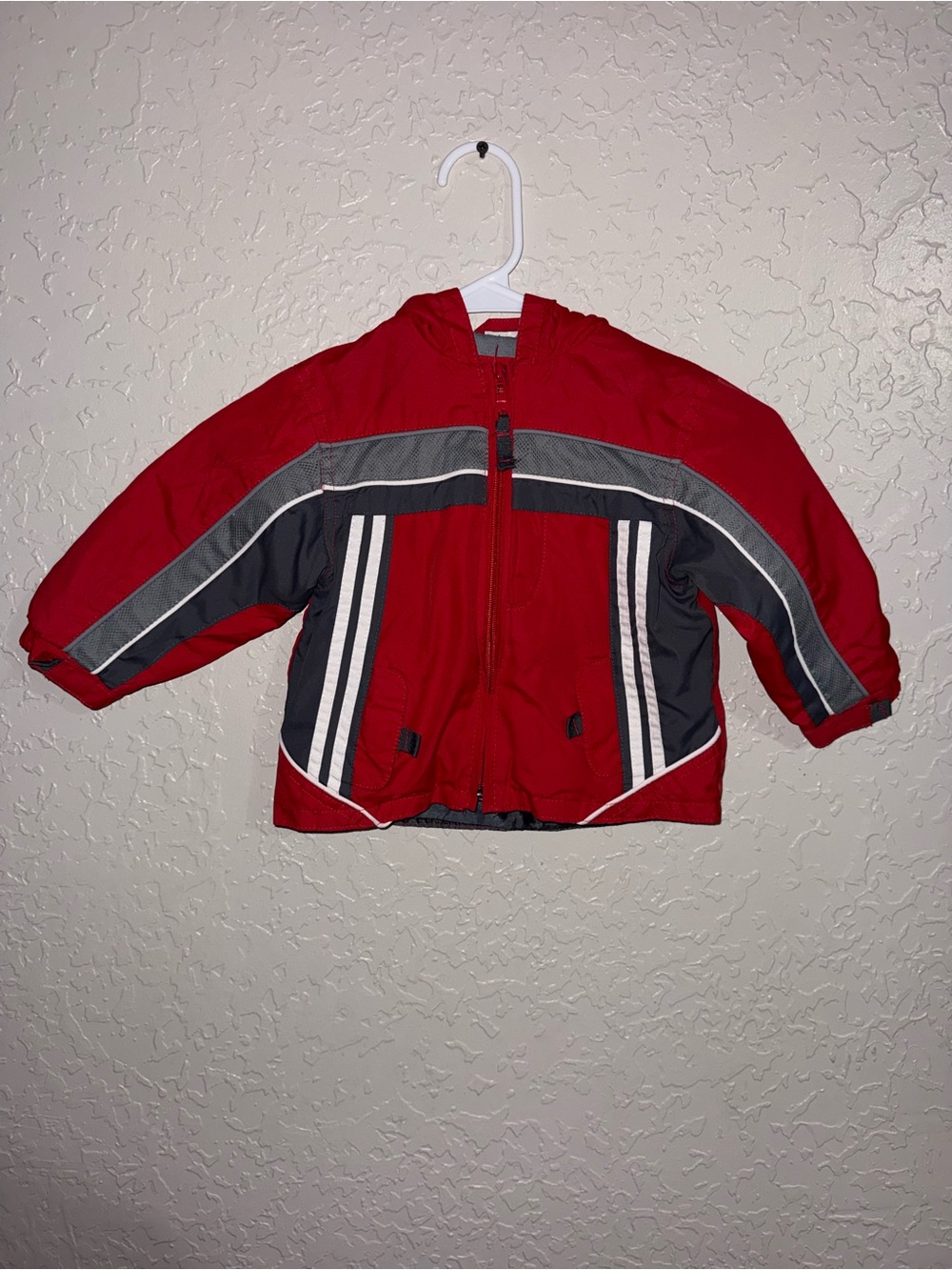 Big Chill Technical Gear Red & Grey Toddler Windbreaker Jacket Size 18M